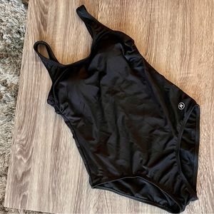 Hurley black ribbed one piece swimsuit